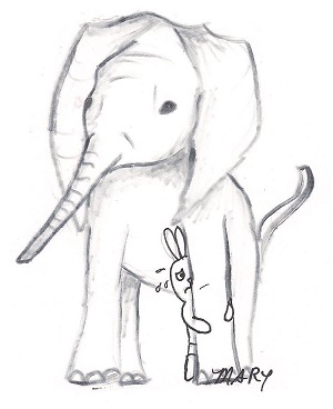 Dilly's pet elephant